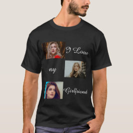 Ich Liebe meine Freundin Custom 3 FotoCollage  T-Shirt