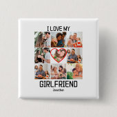 Ich Liebe meine Freundin Custom 9 Foto Collage Button (Vorderseite)