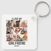 Ich Liebe meine Freundin Custom 9 Foto Collage Schlüsselanhänger (Rückseite)