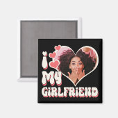 Ich Liebe meine Freundin Custom Black Magnet (Vorderseite/Rückseite)