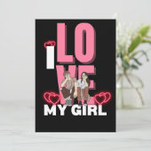 Ich Liebe meine Freundin Custom Einladung (Stehend Vorderseite)