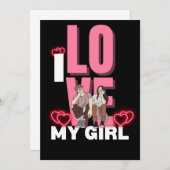 Ich Liebe meine Freundin Custom Einladung (Vorne/Hinten)