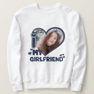 Ich Liebe meine Freundin Custom Foto Liebe Niedlic Sweatshirt