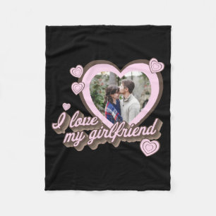 Ich liebe meine Freundin Custom Foto T-Shirt Fleecedecke