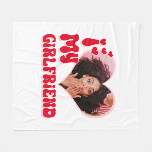 Ich Liebe meine Freundin Custom Funny Fleecedecke (Vorderseite (Horizontal))