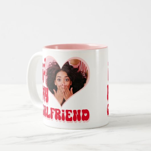 Ich Liebe meine Freundin Custom Funny Zweifarbige Tasse (Vorderseite Links)