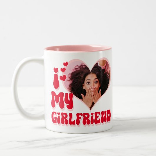 Ich Liebe meine Freundin Custom Funny Zweifarbige Tasse (Links)