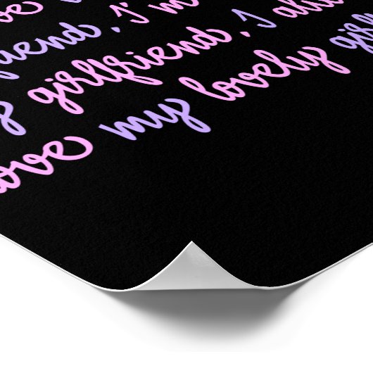 Ich Liebe meine Freundin Custom Poster (Ecke)