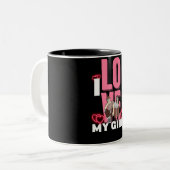 Ich Liebe meine Freundin Custom Zweifarbige Tasse (Vorderseite Links)