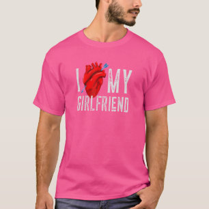 Ich Liebe, meine Freundin, ein echtes Herz geformt T-Shirt