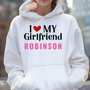 Ich Liebe meine Freundin Elegant White Hoodie