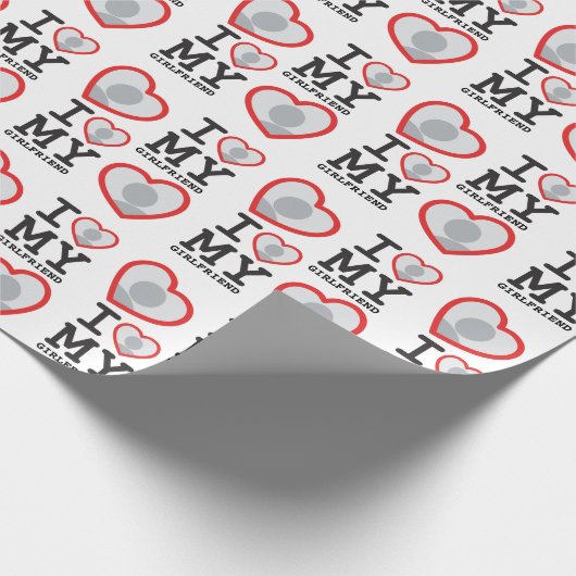 Ich Liebe meine Freundin Foto Herzen Geschenkpapier (Ecke)