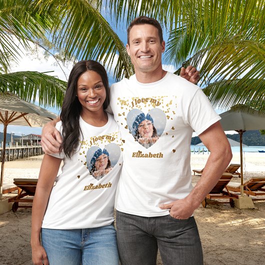 Ich Liebe meine Freundin Foto Name T - Shirt