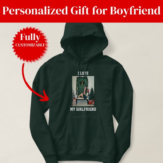 Ich liebe meine Freundin Foto Pullover Hoodie