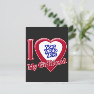 Ich Liebe meine Freundin Foto Red Heart Black Feiertagskarte
