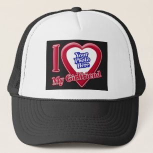 Ich Liebe meine Freundin Foto Red Heart Black Truckerkappe