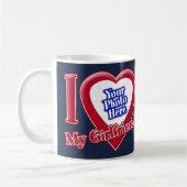 Ich Liebe meine Freundin Foto Red Heart Navy Blue Kaffeetasse (Links)