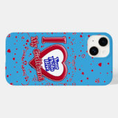 Ich Liebe Meine Freundin Foto Red Hearts Aquamarin Case-Mate iPhone Hülle (Rückseite (Horizontal))