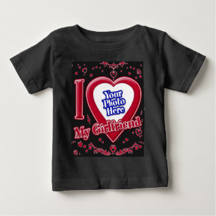 Ich Liebe meine Freundin Foto Red Hearts Black Baby T-shirt