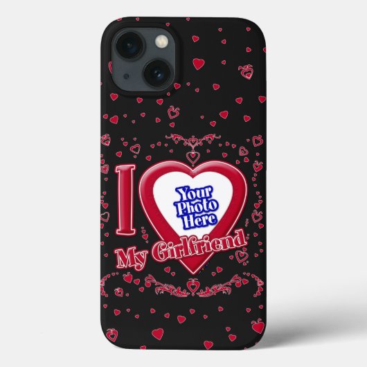Ich Liebe meine Freundin Foto Red Hearts Black Case-Mate iPhone Hülle (Rückseite)