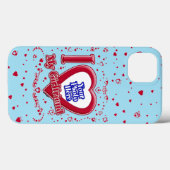 Ich Liebe meine Freundin Foto Red Hearts Blue Hori Case-Mate iPhone Hülle (Rückseite (Horizontal))
