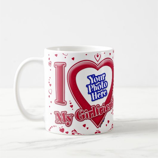 Ich Liebe meine Freundin Foto Red Hearts Kaffeetasse (Links)