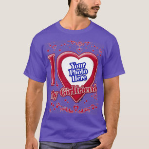 Ich Liebe Meine Freundin Foto Red Hearts Lila T-Shirt
