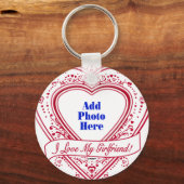 Ich Liebe meine Freundin! Foto Red Hearts Schlüsselanhänger (Vorderseite)