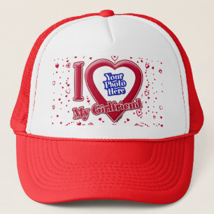 Ich Liebe meine Freundin Foto Red Hearts Truckerkappe