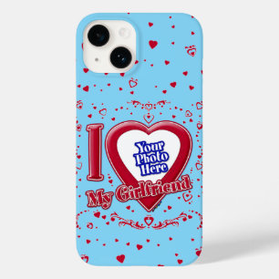 Ich Liebe meine Freundin Foto Red Hearts Türkis Case-Mate iPhone 14 Hülle