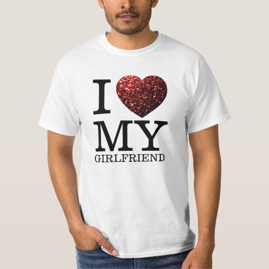 Ich Liebe meine Freundin Glitzern Herzchen Valenti T-Shirt (Vorderseite)