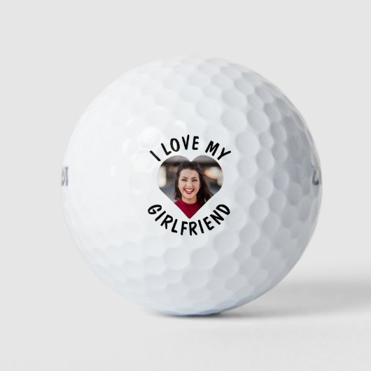 Ich Liebe meine Freundin Herz-Shaped Foto Golf Bal Golfball (Vorderseite)