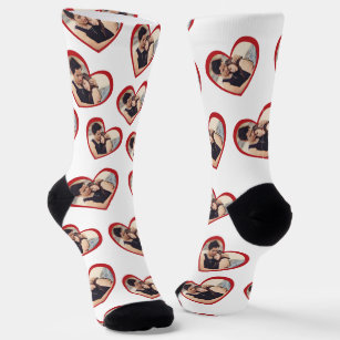 Ich Liebe meine Freundin herzenförmiges Foto weiß Socken
