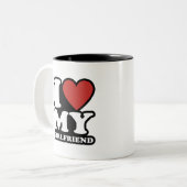 Ich Liebe meine Freundin, im Herzen mein gf, i Lie Zweifarbige Tasse (Vorderseite Links)