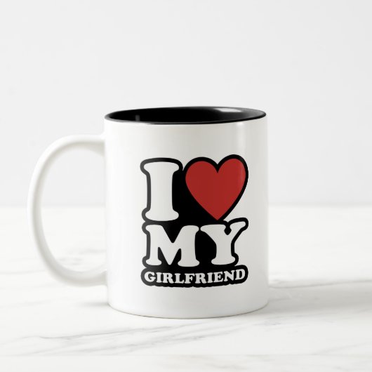 Ich Liebe meine Freundin, im Herzen mein gf, i Lie Zweifarbige Tasse (Links)