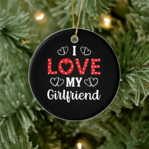 Ich liebe meine Freundin Keramik Ornament
