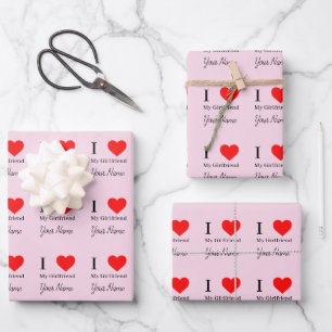 Ich Liebe meine Freundin & mein Rotes Herz Persona Geschenkpapier Set