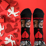 Ich Liebe meine Freundin Paar 4 Foto | Namen Socken<br><div class="desc">"I Liebe My GIrlfriend" vier Foto- und Paarnamen Design auf einem schwarzen Hintergrund mit goldfarbenen Punkten. Ideal für den Valentinstag und jeden Tag,  um Ihre Liebe für Ihre bedeutendsten anderen zu zeigen.</div>