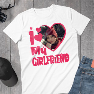 Ich Liebe Meine Freundin Personalisiert Foto T-Shirt