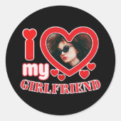 Ich Liebe Meine Freundin Personalisiert Runder Aufkleber (Vorderseite)