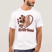 Ich Liebe meine Freundin Pink Brown Foto T-Shirt (Vorderseite)