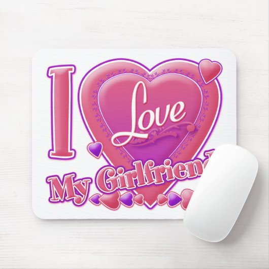 Ich Liebe Meine Freundin pink/lila - Herz Mousepad (Mit Mouse)