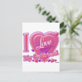 Ich Liebe Meine Freundin pink/lila - Herz Postkarte (Stehend Vorderseite)