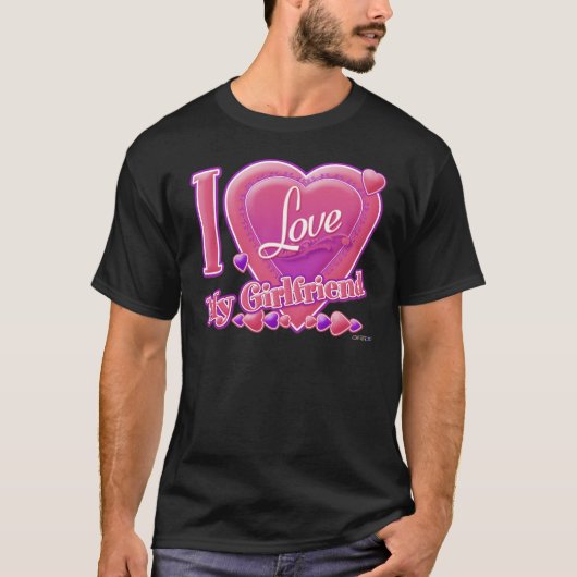 Ich Liebe Meine Freundin pink/lila - Herz T-Shirt (Vorderseite)