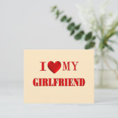 Ich Liebe meine Freundin Postkarte (Stehend Vorderseite)