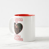 Ich Liebe Meine Freundin rosa Herz Custom Foto Zweifarbige Tasse (Vorderseite Links)
