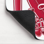 Ich Liebe Meine Freundin rot - Herz Mousepad (Ecke)