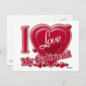 Ich Liebe Meine Freundin rot - Herz Postkarte (Vorne/Hinten)