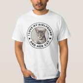 Ich Liebe meine Freundin und ihr Cat Custom Foto T-Shirt (Vorderseite)