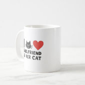 Ich Liebe meine Freundin und ihre Katze" Cat Head Kaffeetasse (Vorderseite Links)